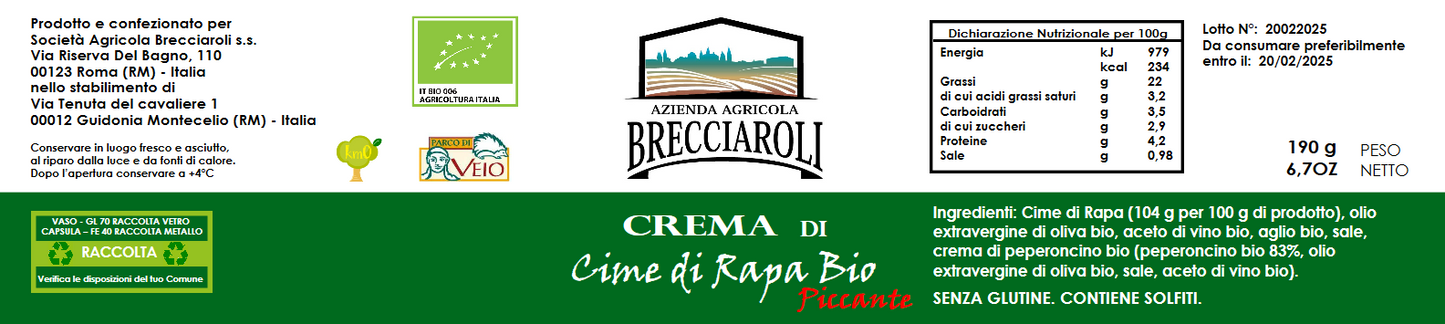 Crema di CIME DI RAPA BIO PICCANTE 190g