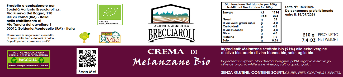 Crema di MELANZANE BIO 210g