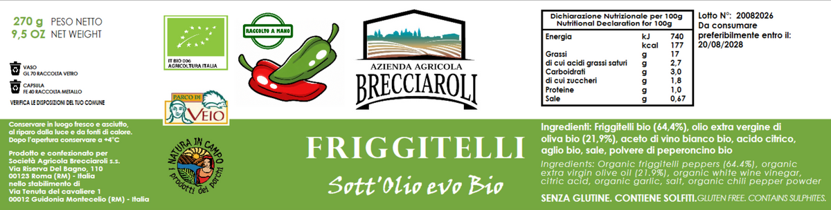 FRIGGITELLI Sott'Olio evo BIO 300g