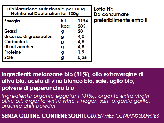 Crema di Melanzane BIO con Peperoncino 190g