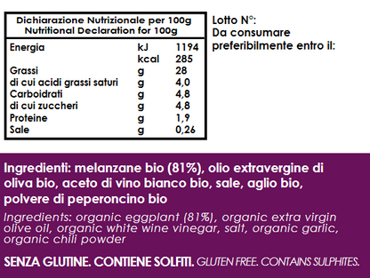 Crema di Melanzane BIO con Peperoncino 190g