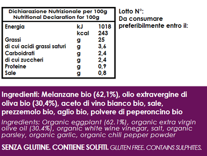 MELANZANE A Filetti Sott’Olio evo BIO 300g