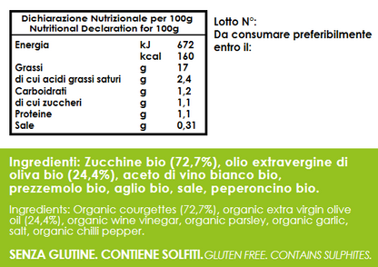 ZUCCHINE A Filetti Sott'Olio evo BIO 300g