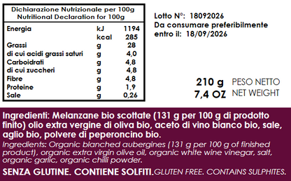 Crema di Melanzane bio PICCANTE 🌶️ 210g